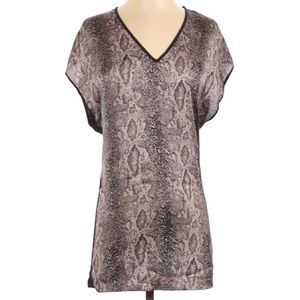Ted Baker top blouse womens short sleeve long shirt animal print snakeskin 0/2